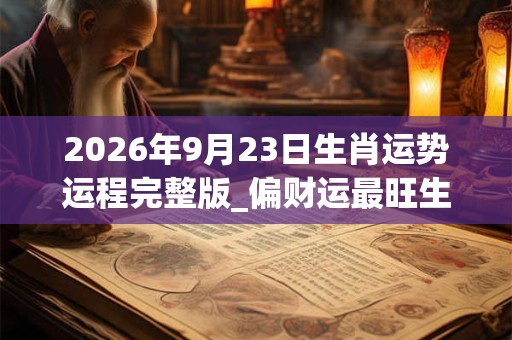 2026年9月23日生肖运势运程完整版_偏财运最旺生肖