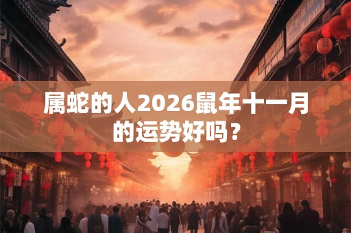 属蛇的人2026鼠年十一月的运势好吗？
