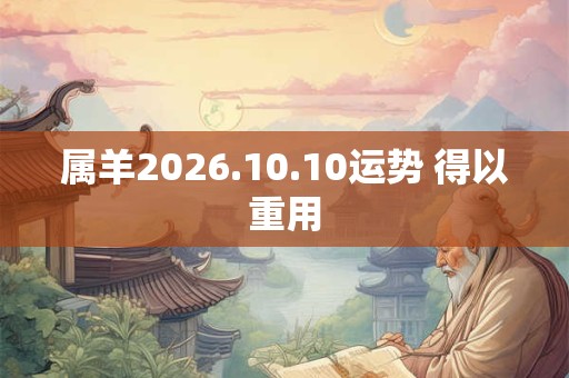 属羊2026.10.10运势 得以重用