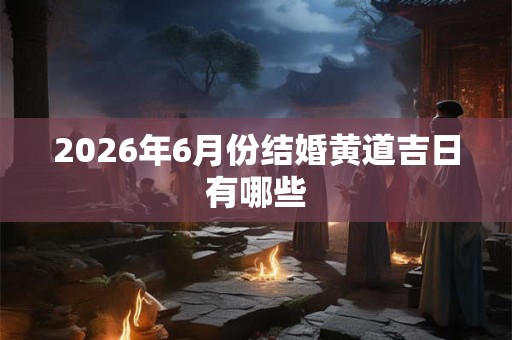 2026年6月份结婚黄道吉日有哪些