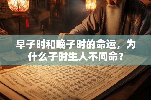 早子时和晚子时的命运，为什么子时生人不问命？