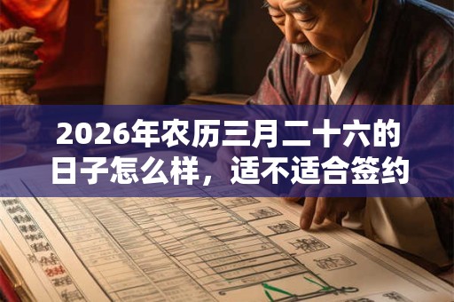 2026年农历三月二十六的日子怎么样，适不适合签约？