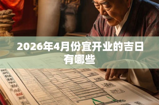 2026年4月份宜开业的吉日有哪些