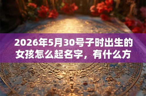 2026年5月30号子时出生的女孩怎么起名字，有什么方法