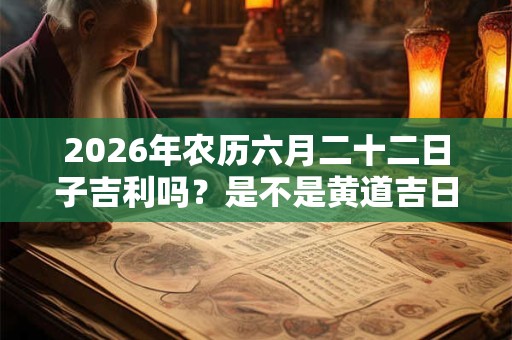 2026年农历六月二十二日子吉利吗？是不是黄道吉日？