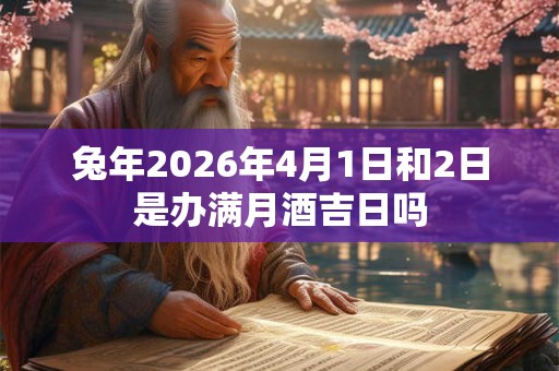 兔年2026年4月1日和2日是办满月酒吉日吗