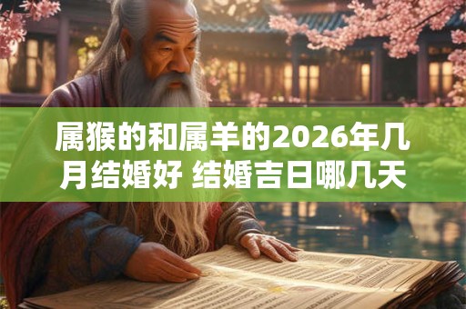 属猴的和属羊的2026年几月结婚好 结婚吉日哪几天