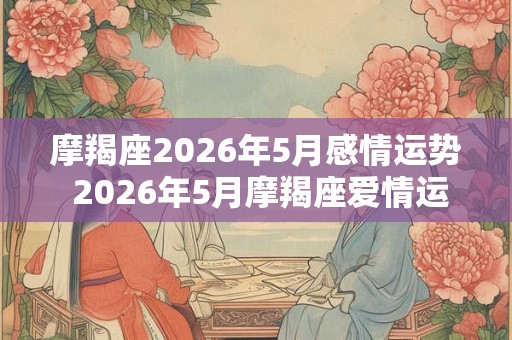 摩羯座2026年5月感情运势 2026年5月摩羯座爱情运程详解