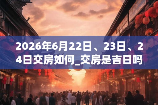 2026年6月22日、23日、24日交房如何_交房是吉日吗