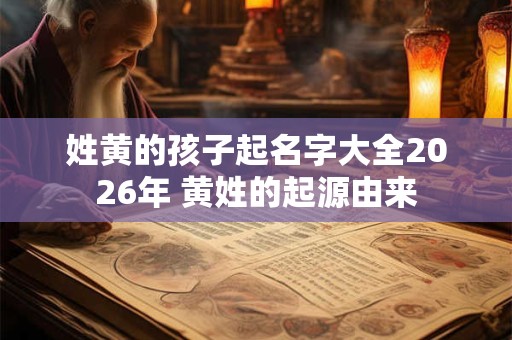 姓黄的孩子起名字大全2026年 黄姓的起源由来