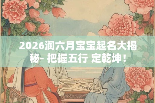2026润六月宝宝起名大揭秘- 把握五行 定乾坤！