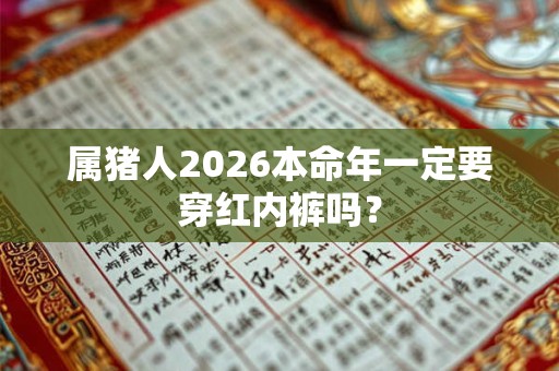 属猪人2026本命年一定要穿红内裤吗？