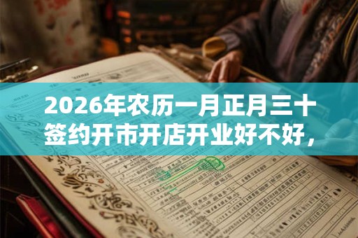 2026年农历一月正月三十签约开市开店开业好不好，吉时为何时？