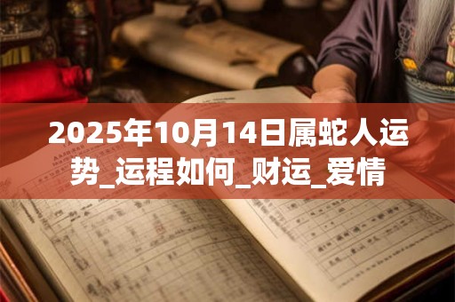 2025年10月14日属蛇人运势_运程如何_财运_爱情