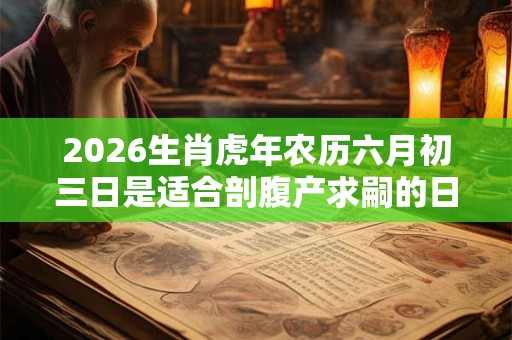 2026生肖虎年农历六月初三日是适合剖腹产求嗣的日子吗？