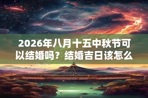 2026年八月十五中秋节可以结婚吗？结婚吉日该怎么选择？