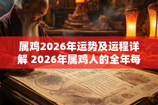 属鸡2026年运势及运程详解 2026年属鸡人的全年每月运势
