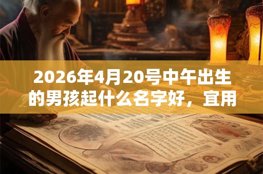 2026年4月20号中午出生的男孩起什么名字好，宜用哪些名字呢？