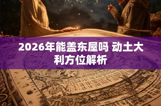 2026年能盖东屋吗 动土大利方位解析