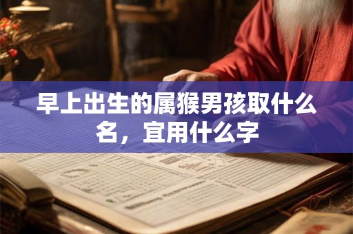 早上出生的属猴男孩取什么名，宜用什么字