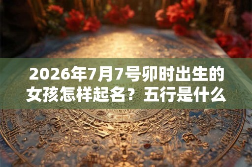 2026年7月7号卯时出生的女孩怎样起名？五行是什么？