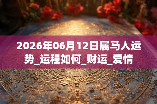 2026年06月12日属马人运势_运程如何_财运_爱情 2026年06月12日属马人运势_运程如何_财运_爱情