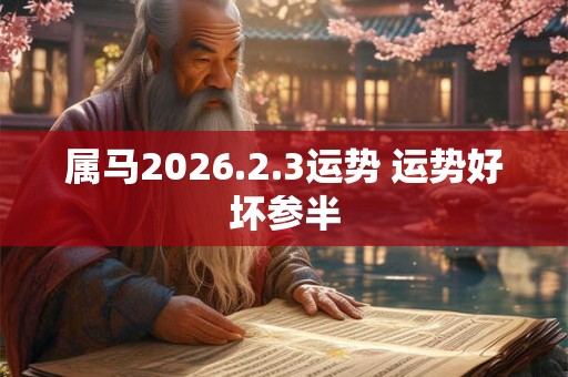 属马2026.2.3运势 运势好坏参半 属马2026.2.3运势 运势好坏参半