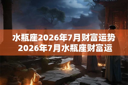 水瓶座2026年7月财富运势 2026年7月水瓶座财富运程详解 水瓶座2026年7月财富运势 2026年7月水瓶座财富运程详解