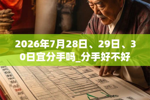 2026年7月28日、29日、30日宜分手吗_分手好不好 2026年7月28日、29日、30日宜分手吗_分手好不好