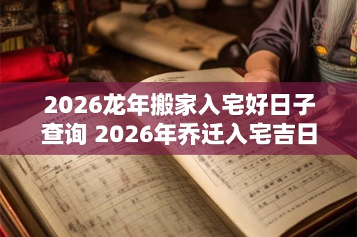 2026龙年搬家入宅好日子查询 2026年乔迁入宅吉日 2026龙年搬家入宅好日子查询 2026年乔迁入宅吉日
