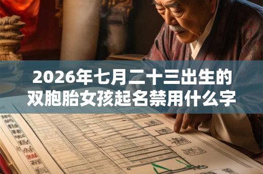 2026年七月二十三出生的双胞胎女孩起名禁用什么字，五行属什么