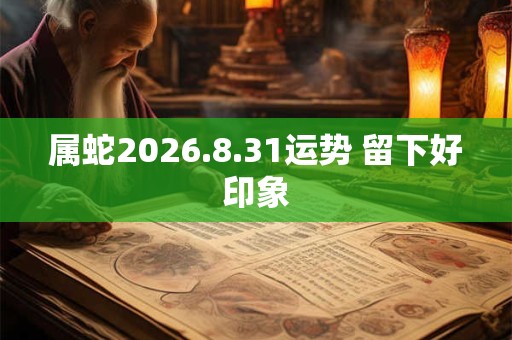属蛇2026.8.31运势 留下好印象 属蛇2026.8.31运势 留下好印象