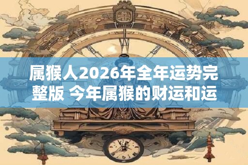 属猴人2026年全年运势完整版 今年属猴的财运和运气如何2026