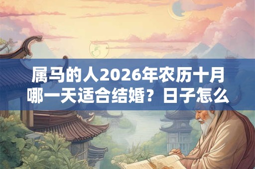 属马的人2026年农历十月哪一天适合结婚?日子怎么看? 属马的人2026年农历十月哪一天适合结婚?日子怎么看?
