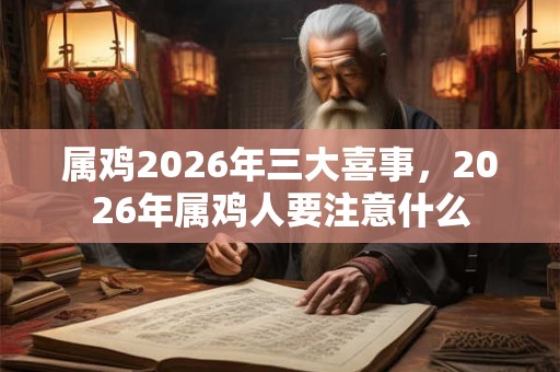 属鸡2026年三大喜事，2026年属鸡人要注意什么