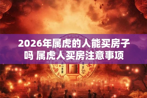 2026年属虎的人能买房子吗 属虎人买房注意事项