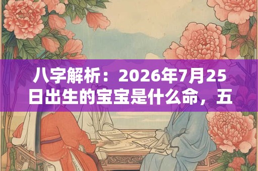 八字解析：2026年7月25日出生的宝宝是什么命，五行缺什么