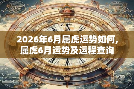 2026年6月属虎运势如何,属虎6月运势及运程查询 2026年6月属虎运势如何,属虎6月运势及运程查询