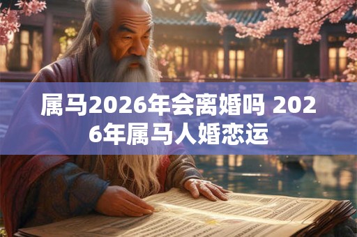 属马2026年会离婚吗 2026年属马人婚恋运