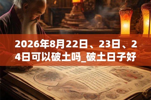 2026年8月22日、23日、24日可以破土吗_破土日子好吗
