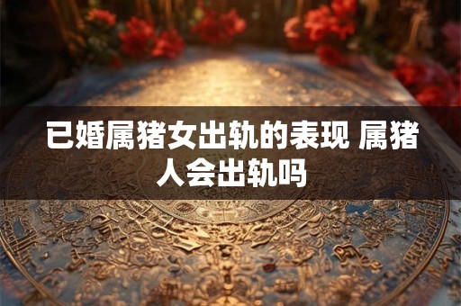 已婚属猪女出轨的表现 属猪人会出轨吗