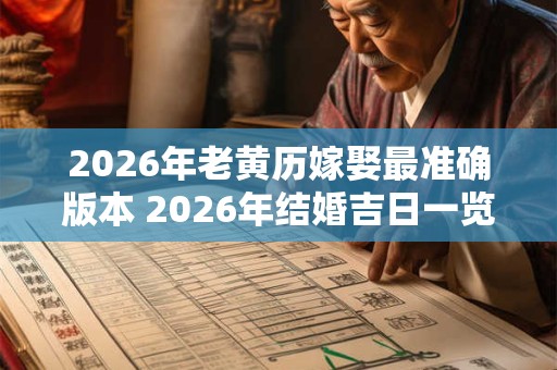 2026年老黄历嫁娶最准确版本 2026年结婚吉日一览表