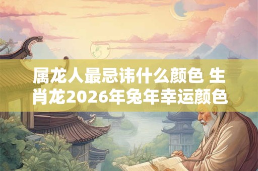 属龙人最忌讳什么颜色 生肖龙2026年兔年幸运颜色
