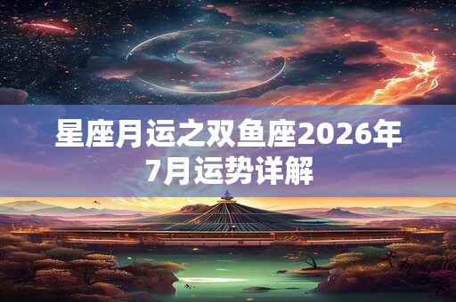 星座月运之双鱼座2026年7月运势详解 星座月运之双鱼座2026年7月运势详解