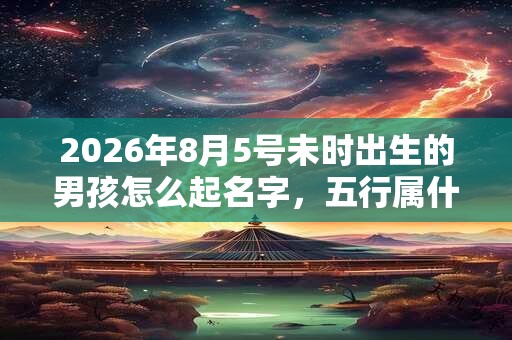 2026年8月5号未时出生的男孩怎么起名字，五行属什么