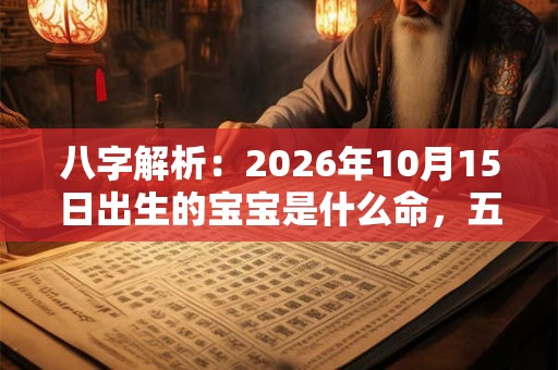 八字解析:2026年10月15日出生的宝宝是什么命,五行缺什么 八字解析:2026年10月15日出生的宝宝是什么命,五行缺什么