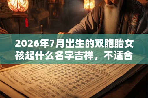 2026年7月出生的双胞胎女孩起什么名字吉祥,不适合用哪些字 2026年7月出生的双胞胎女孩起什么名字吉祥,不适合用哪些字