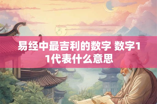 易经中最吉利的数字 数字11代表什么意思