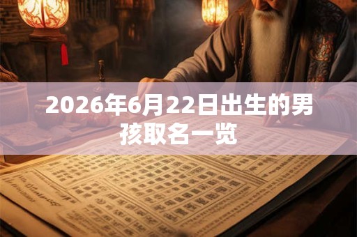 2026年6月22日出生的男孩取名一览