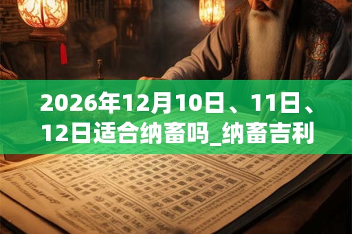 2026年12月10日、11日、12日适合纳畜吗_纳畜吉利吗